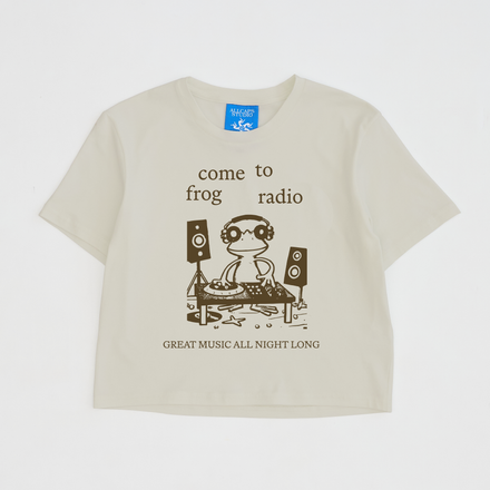 Come to Frog Radio - Cropped Womens T-Shirt (Creme)